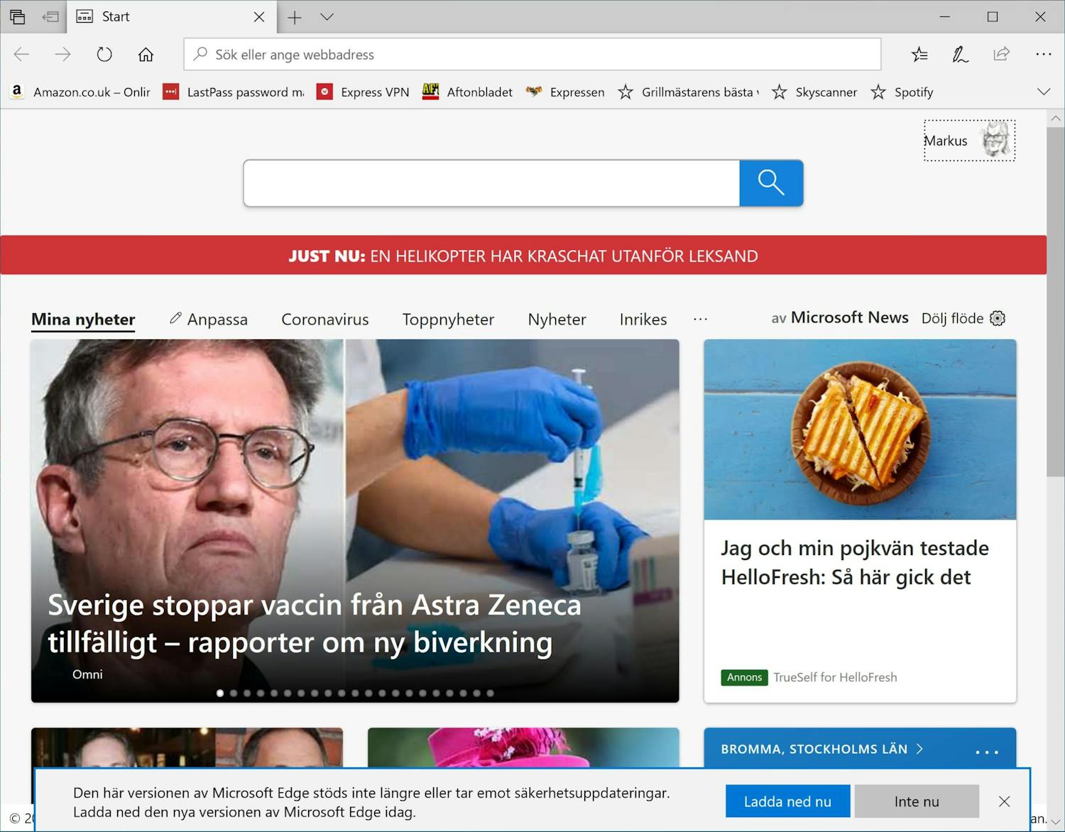 Byt till nya Edge Microsoft lägger ner gamla Edge